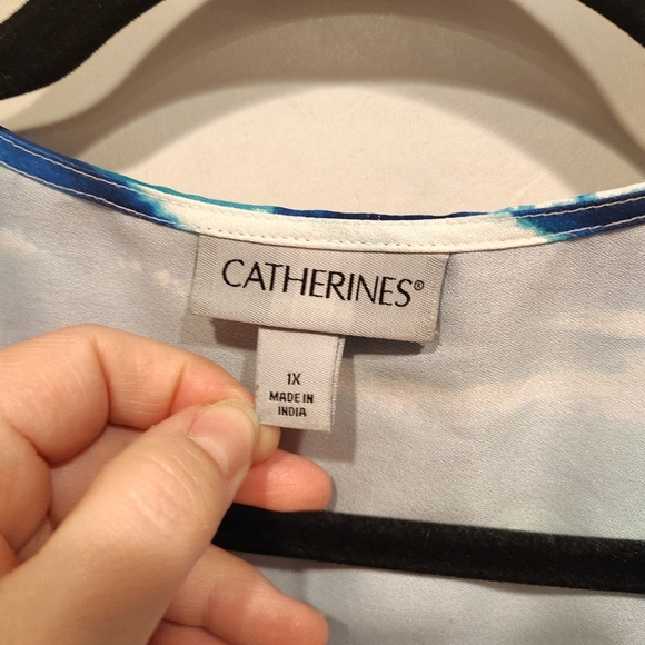 Women's Lot Of 2 Longline Tunic Tops 1X Catherines Eesome Electric Blue-Casual - Picture 7 of 9